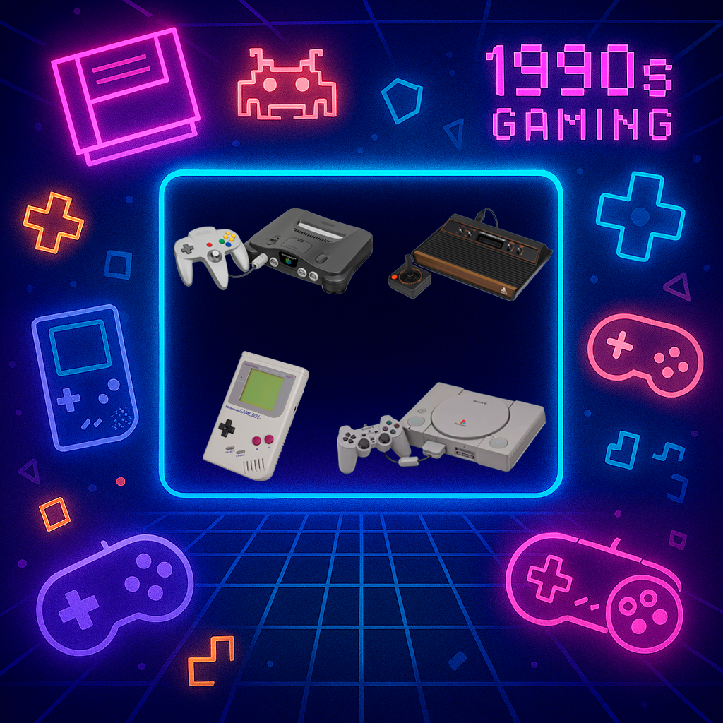 Las 10 consolas de videojuegos más usadas de los años 90