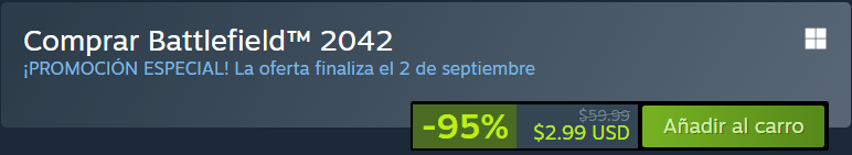 Battlefield 2042 con un 95% de descuento: casi gratis en Steam hasta el 2 de Septiembre